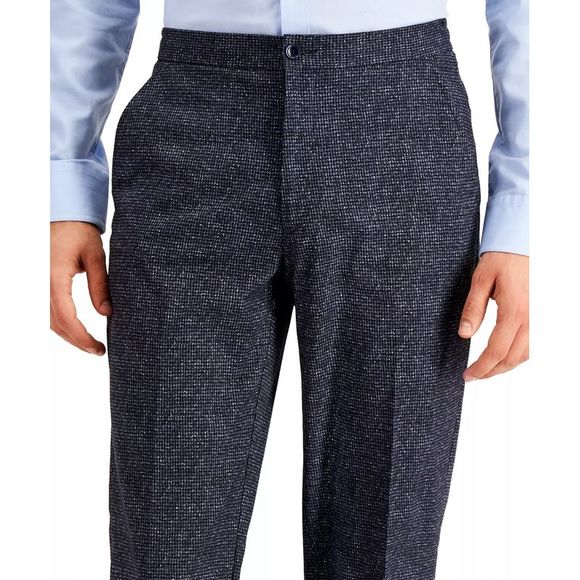 Tommy Hilfiger Mens Modern Fit Stretch Houndstooth Dress Pants 38W x 30L Blue - Picture 4 of 4